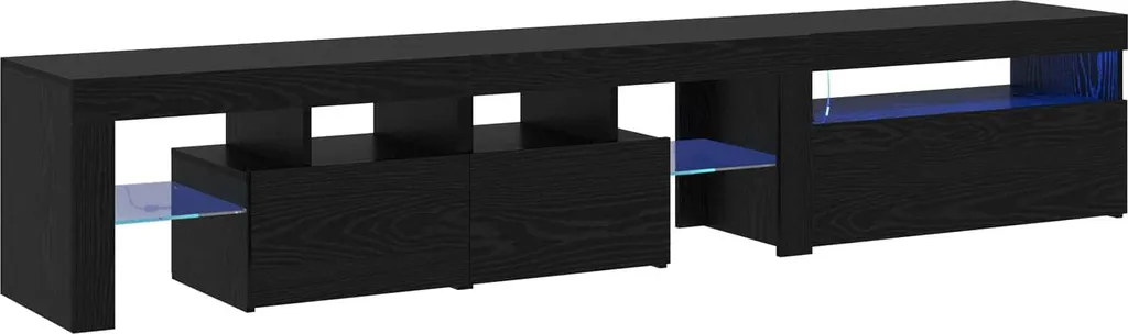 Set Mobile TV LED 215cm vidaXL Nero Rovere - Arredo Multimedia