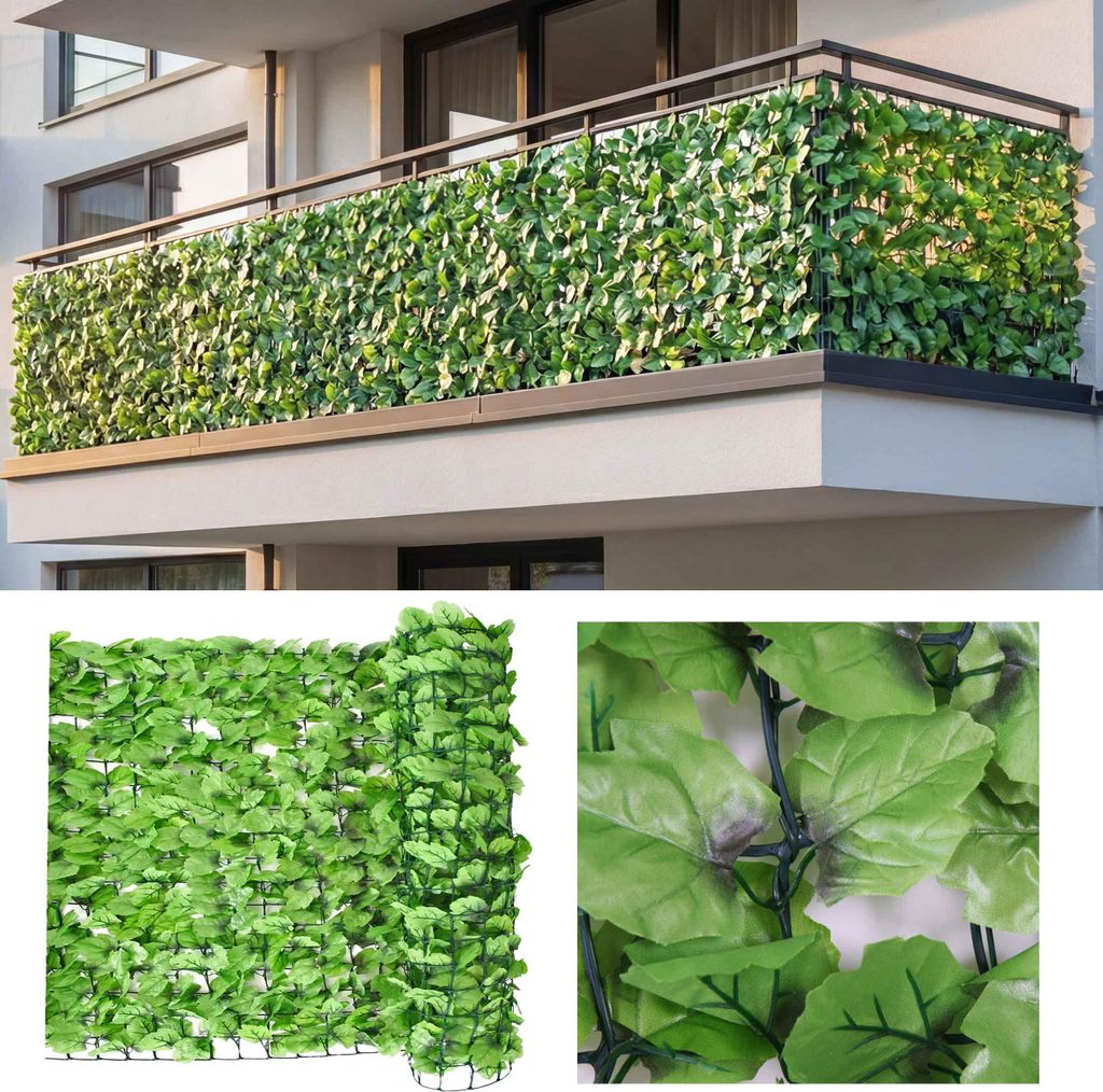 Balkonsichtschutz, Sichtschutz Windschutz Verkleidung für Balkon Terrasse Zaun 500x100cm Blatt hel