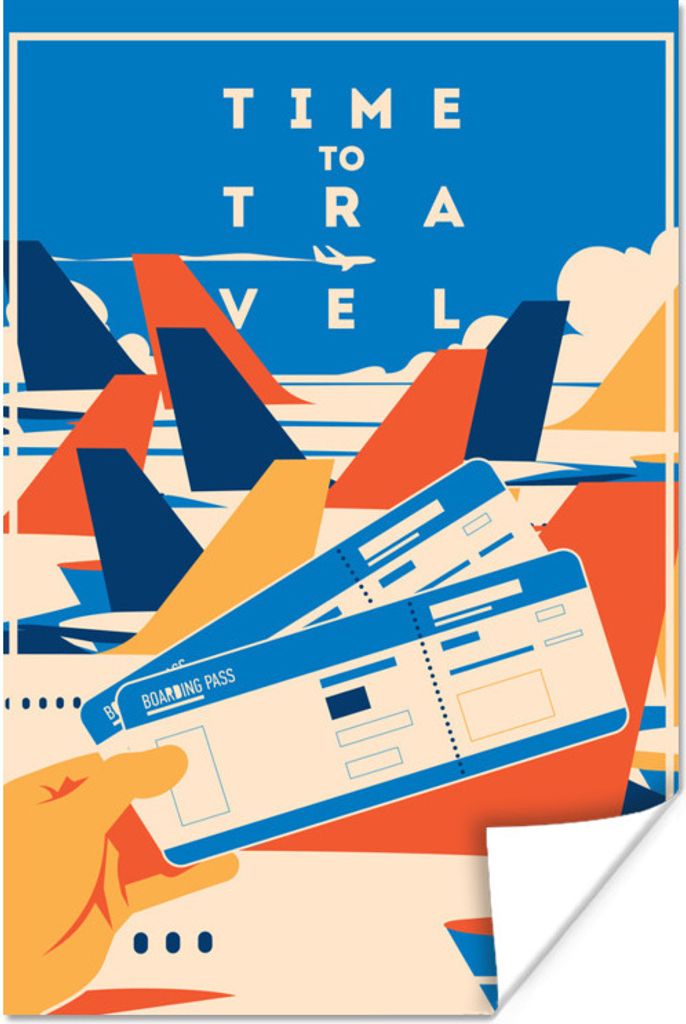 MuchoWow Poster Flugzeug - Urlaub - Zitat 80x120 cm - Papierdruck