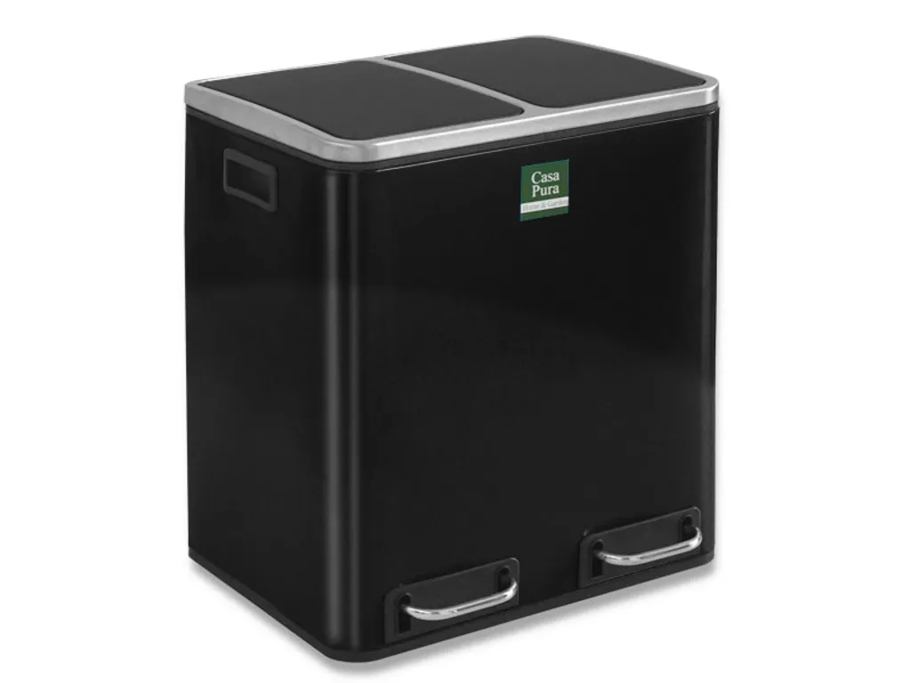 Poubelle de cuisine 30L Felix noire pour tri sélectif à double bac