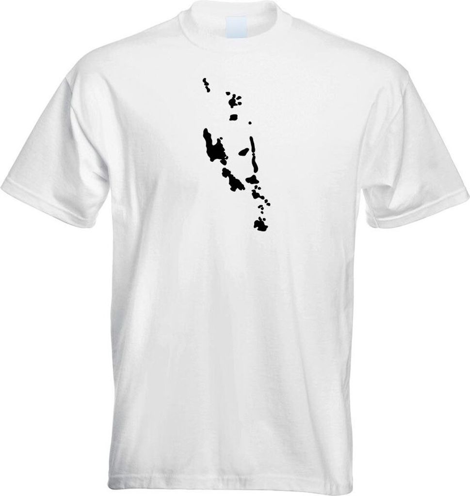 Kiwistar - T-Shirt - Weiss - Vanuatu Umriss Kontur Herren Funshirt Bedruckt Design Sprüche Spruch Motive - mit Motiv Bedruckt - Funshirt Design - ...