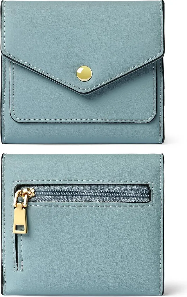 Portafoglio Da Donna Piccolo In Pelle PU Con Protezione RFID, 9 Scomparti Per Carte, Portamonete Con Cerniera - 2