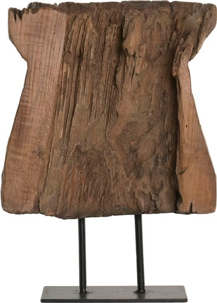 Figurine Home ESPRIT Noir et Bois 42 cm - Design abstrait et naturel