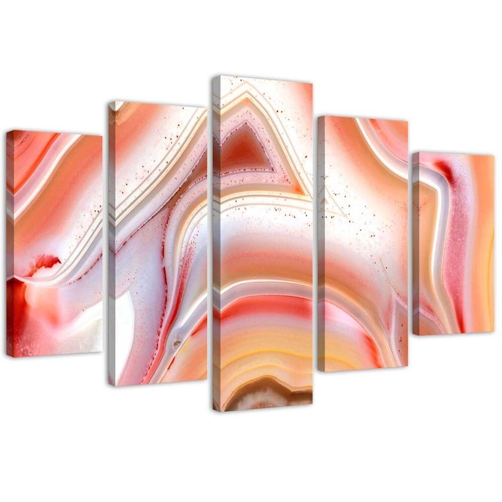 5-teiliges leinwandbild tanz der pastelle 200x100 cm Feeby farbe wandbild bereit zum aufhängen