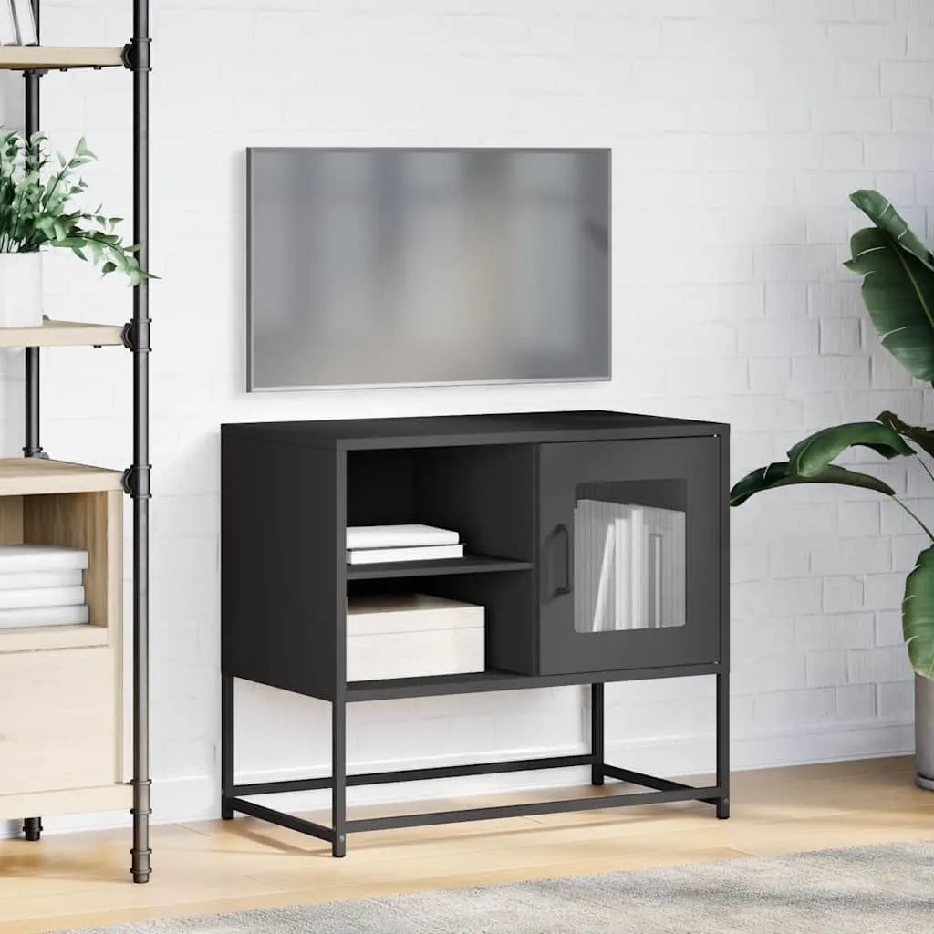 Mobiletto TV vidaXL in Acciaio Nero 68x39 cm - Pratico e Solido - 4