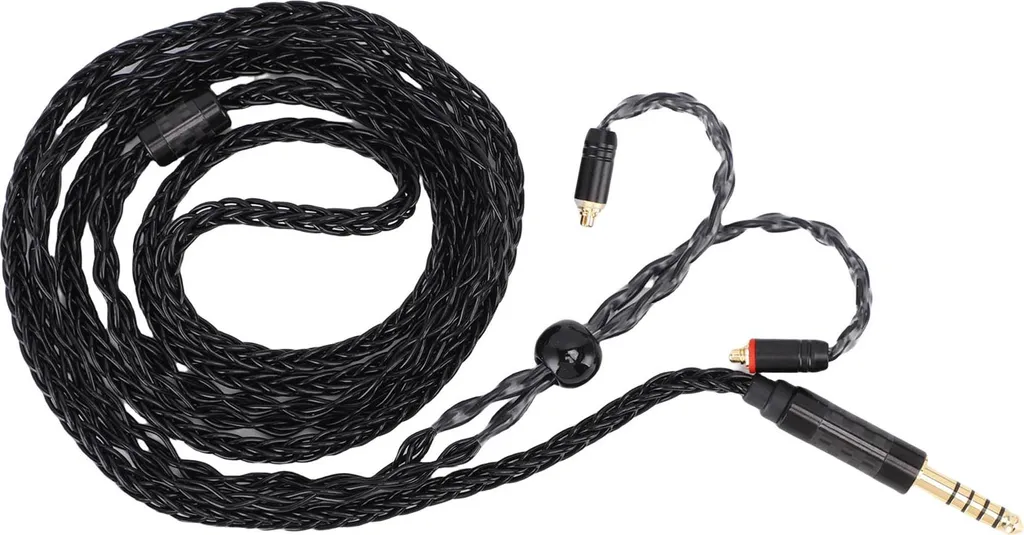 Câble Audio 4,4 mm Symétrique Argent 16 Brins pour Écouteurs de Sport