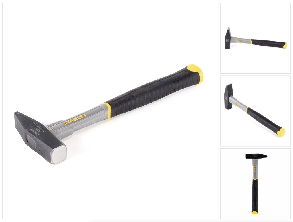 Stanley Schlosserhammer Fiberglas 500g, Kreuzschlaghammer, Glasfaser, Schwarz, Grau, 500 g