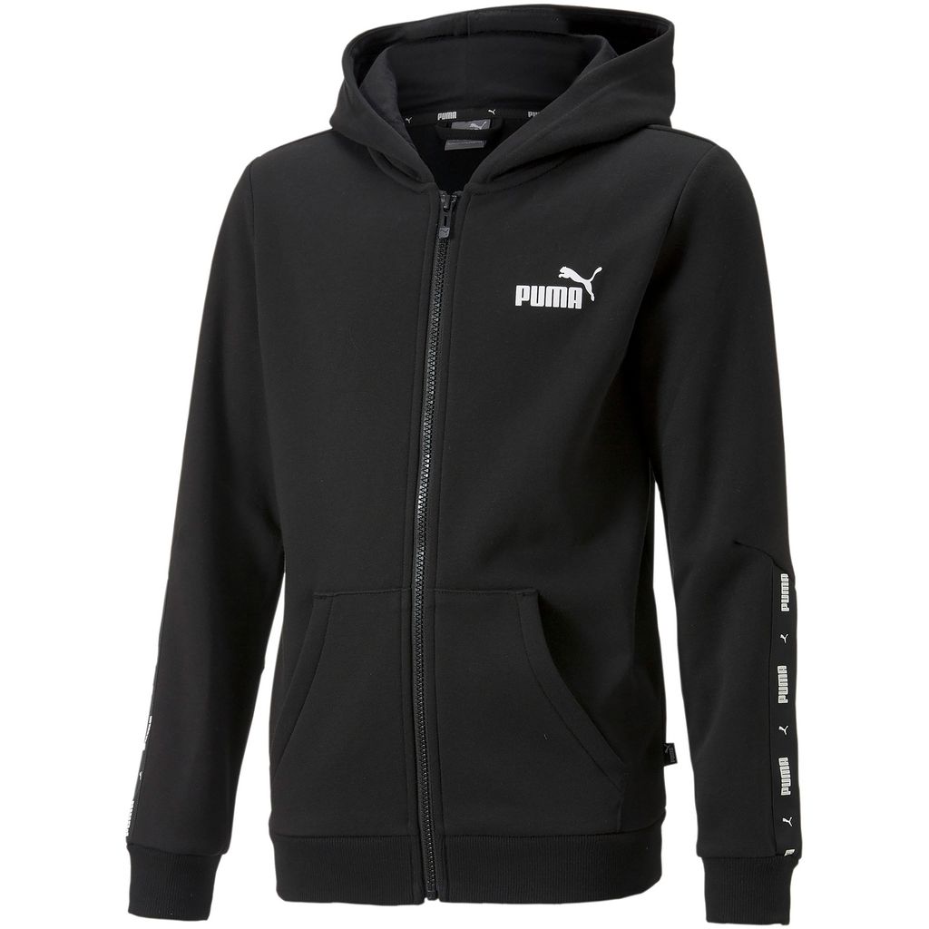 PUMA Ess+ Metallic Tape Fleece-Kapuzenjacke Jungen puma black 116