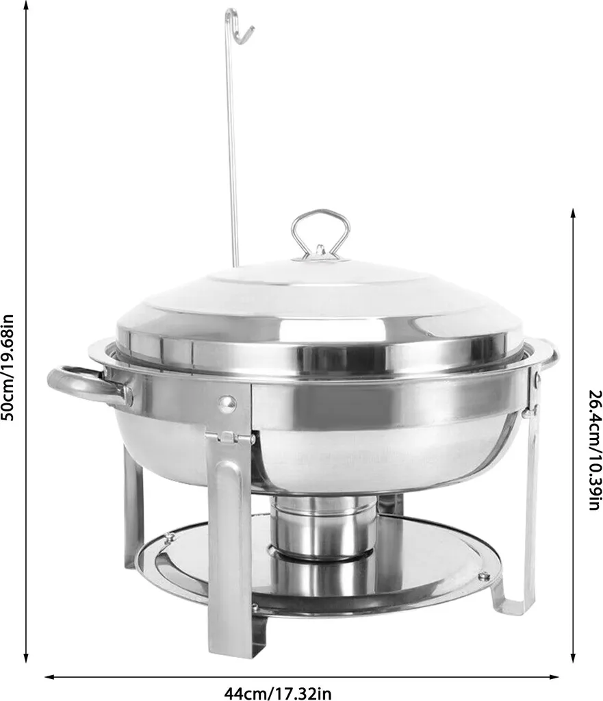 Chafing Dish pour Réception et Mariage - Inox 7,5L Format Table Pratique