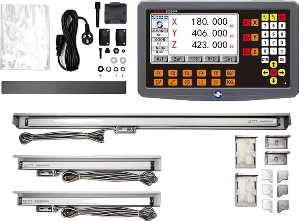 Kit DRO-3PCS pour tour à métaux avec lecture digitale et 3 règles KA300