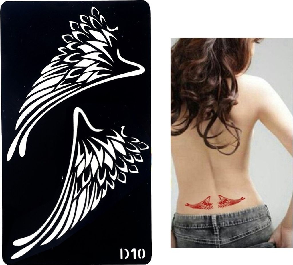 Henna Tattoo Schablone Airbrush Stencil Selbstklebend Flügel