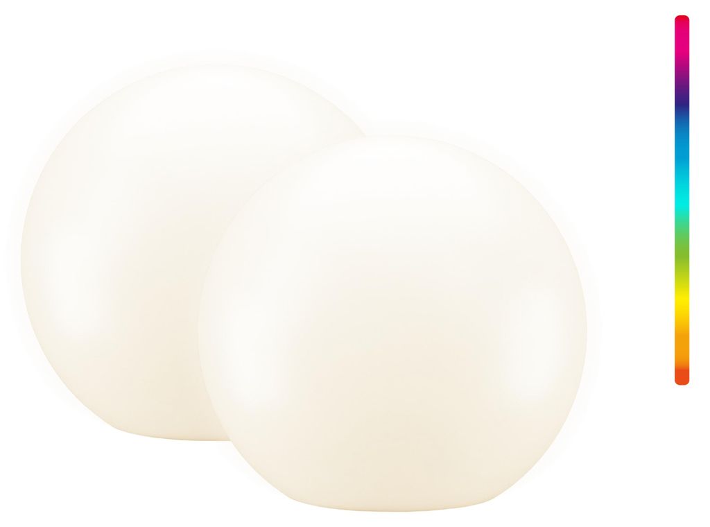 2er-Set LED-Solar-Dekoleuchte Kugel, 20 cm, Größe M, RGBW Produktbild 