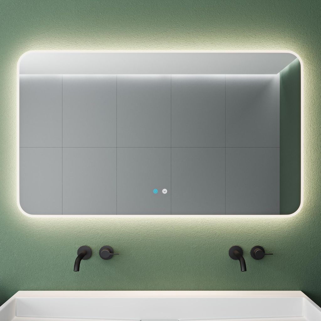 Mai & Mai Wandspiegel Badezimmer Spiegel LED 120x70cm LED Bad-Spiegel mit Touchschalter, Beschlagfrei durch Antifog-Schicht nova-02