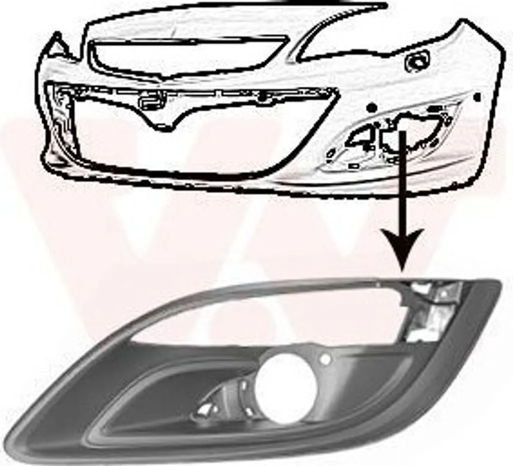 Griglia Anteriore SX Van Wezel 3748591 Opel Astra J | Montaggio OEM