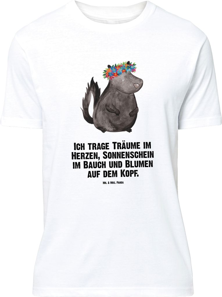 Mr. & Mrs. Panda Größe M T-Shirt Stinktier Mädchen - Weiß - Geschenk, Yoga, Tshirt, Herren, Wildtier, mit Spruch, Raubtier, Namaste, Shirt, Skunk