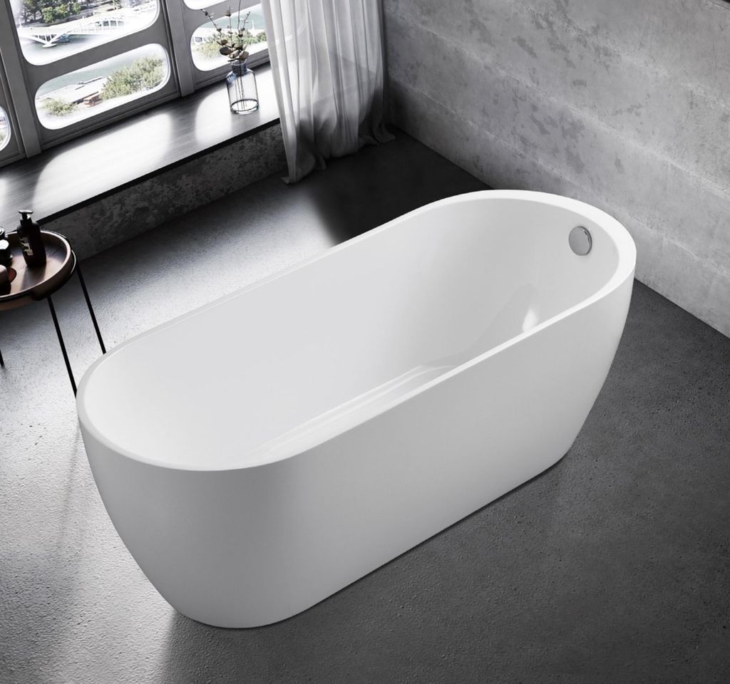 Wanne Badezimmer Acryl Badewanne Weiß Standbadewanne Zeitgenössisch