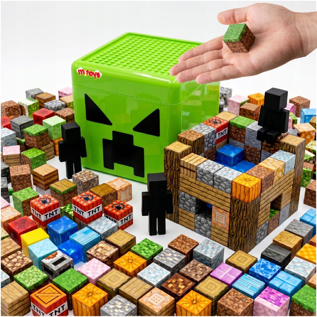 Klocki Magnetyczne Kostki Piksele 3D Konstrukcyjne +Pudełko Zdjęcie produktu 