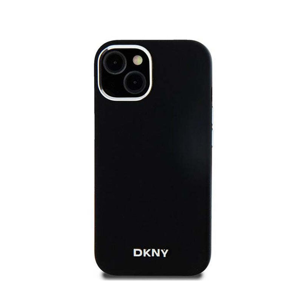 DKNY DKHMP15SSMCHLK iPhone 15 / 14 / 13 6.1" schwarz hardcase Liquid Silicone Small Metal Logo MagSafe Schutzhülle