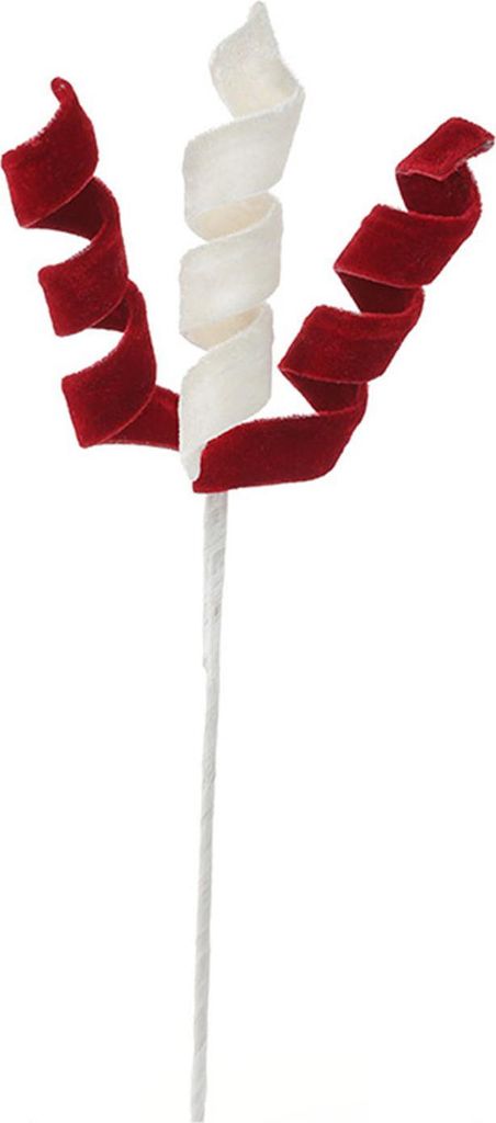 Samtige spiralförmige Weihnachtszweige, rot, weiß, grün, spiralförmig, ideal zum Basteln von Kränzen, als Kamin-, Vasen- oder Weihnachtsschmuck.