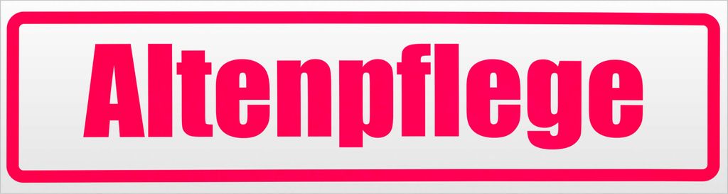 Kiwistar Altenpflege Magnetschild Schild magnetisch - 20cm Neonpink - Magnetfolie für Auto PKW Kfz