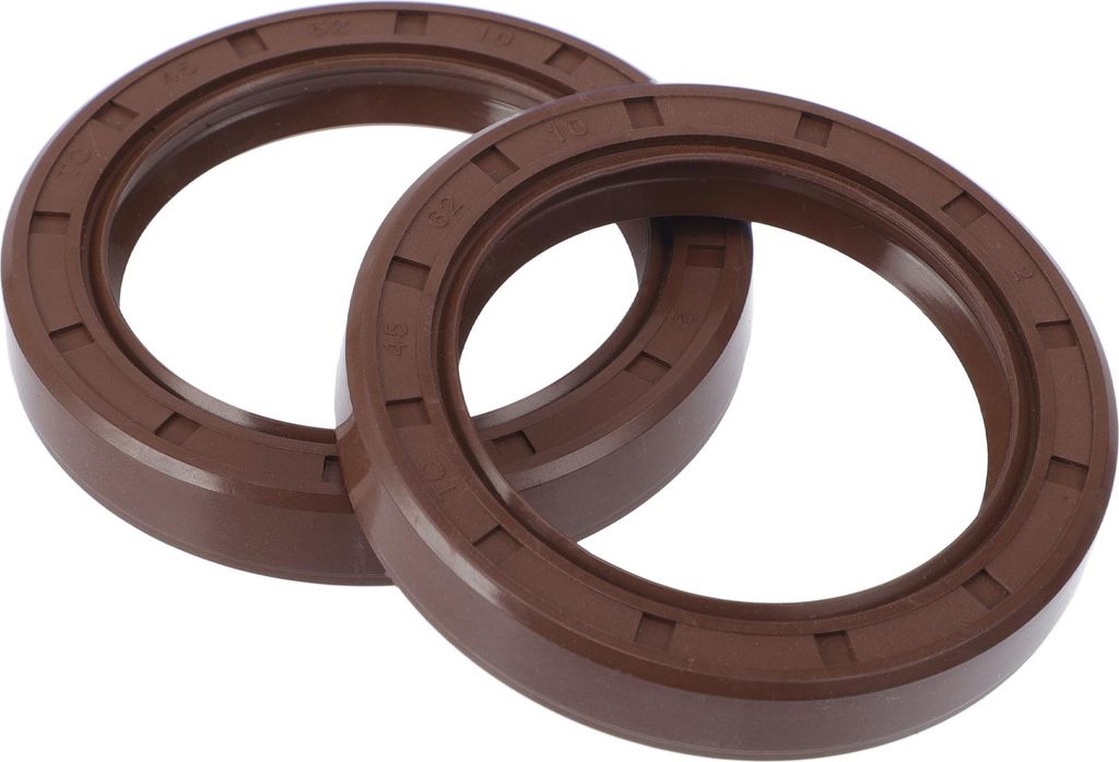 Universelle Öldichtung TC Doppellippe W Stahlfeder Dichtungsring Rotierende Wellendichtung 45x62x10mm Hochdruck FKM Gummi Braun 2 Stück