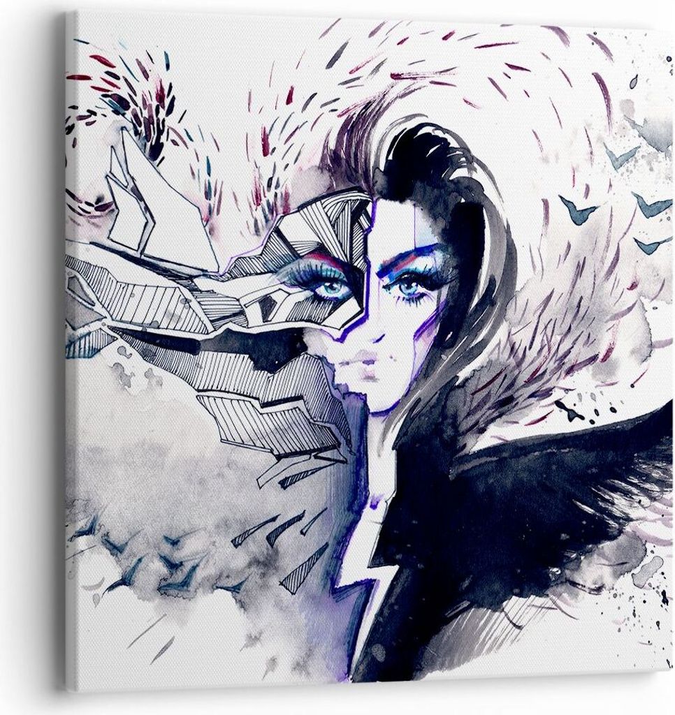 Bild auf Leinwand - Leinwandbild - Erwachsene emotional Fantasie - 40x40cm - Wand Bild - Wanddeko - Leinwanddruck - Bilder - Kunstdruck - Wanddekor...