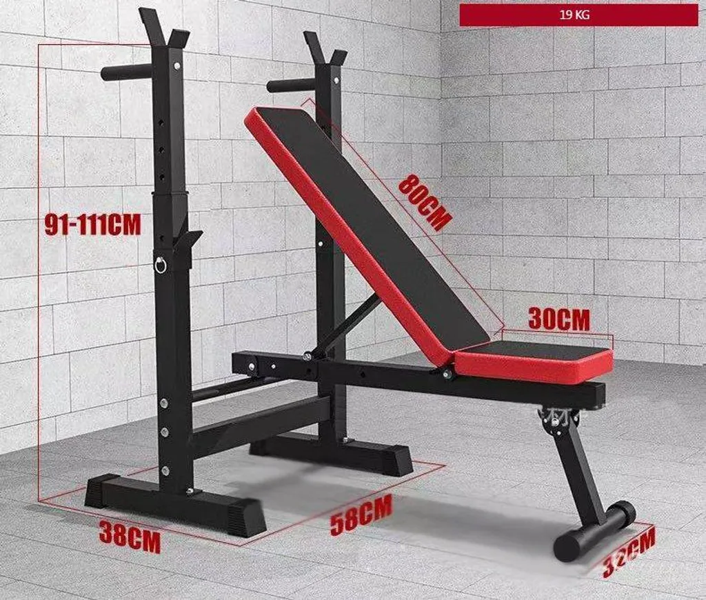 Banc de musculation inclinable et déclinable avec structure en acier