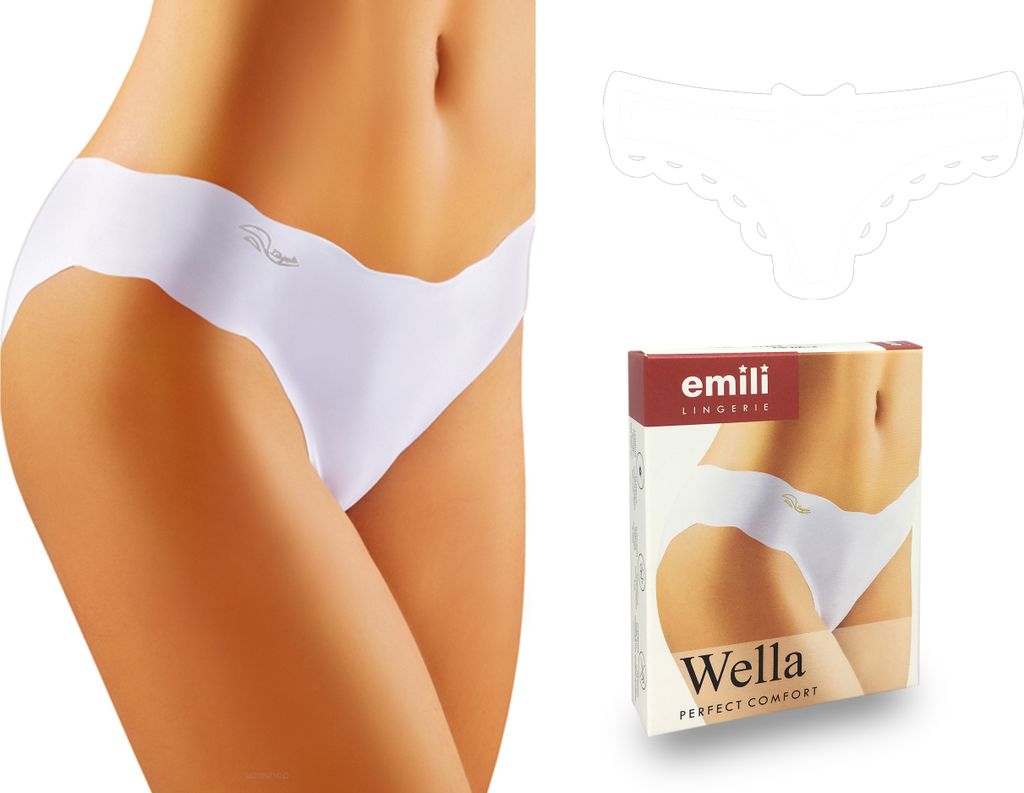 Emili WELLA Damen Mikrofaser Slip, Farbe: Weiß, Große: XL