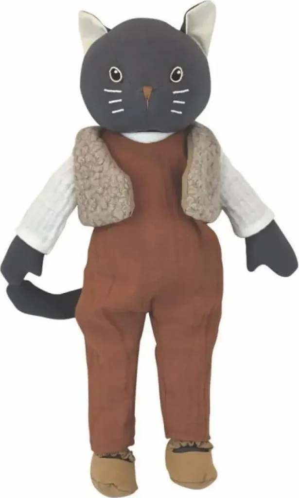 Chat César Egmont Toys - Poupée en coton bio souple et lavable 30cm