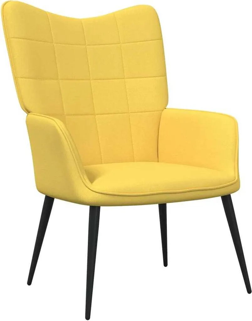 Recliner in tessuto giallo senape