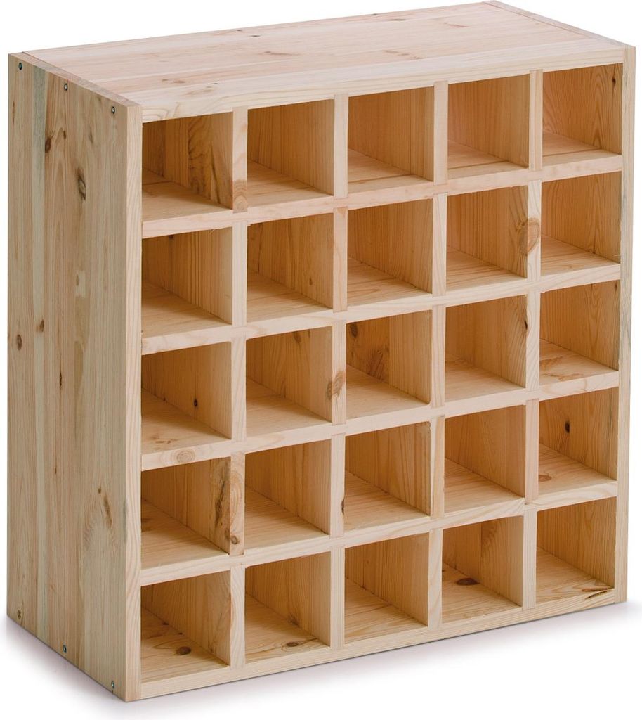Casier à vin Zeller 25 bouteilles, pin, 52 x 25 x 52 cm, Image du produit 