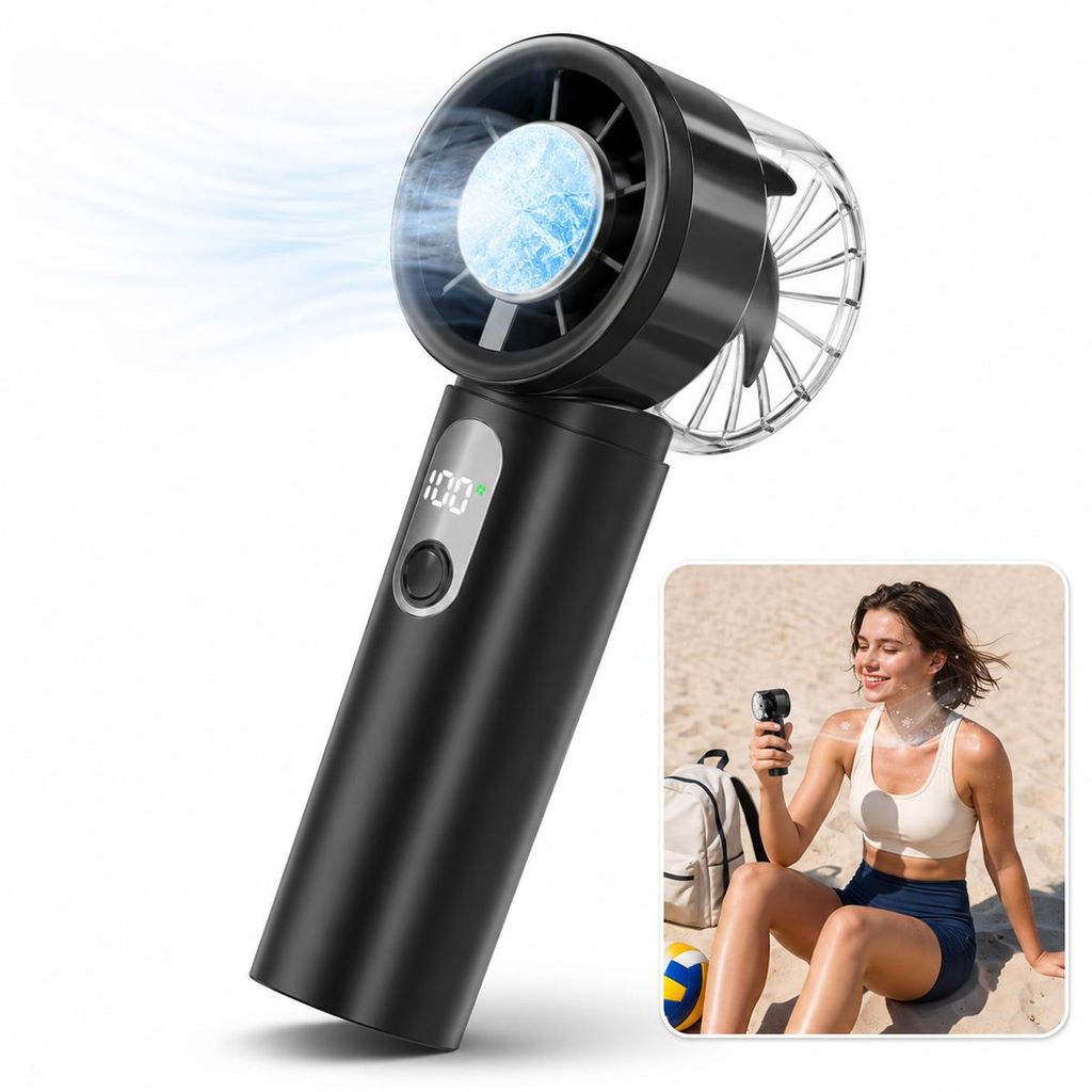 Tragbarer Turbo Handventilator mit Kühlfunktion, USB Mini Produktbild 
