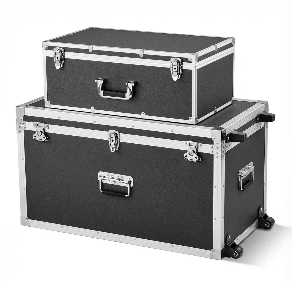 Boîte de Transport à Roulettes Verrouillable - Lot de 2 Malles 82cm