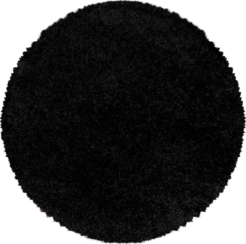 Teppium Hochflor Teppich Uni Einfarbig Modern Shaggy Teppich Wohnzimmer Flauschig Weich Preishammer, Grösse: 200 cm Rund