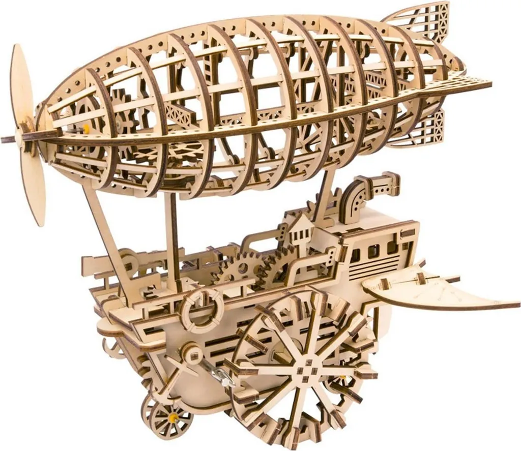 Puzzle 3D Dirigeable en Bois ROKR 349 Pièces Découpe Laser Précise - 7