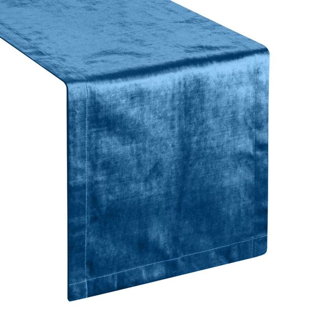 Festliche Tischdecke Tischdekoration ROYAL 1 blau 35x140 cm blau ITALIAN