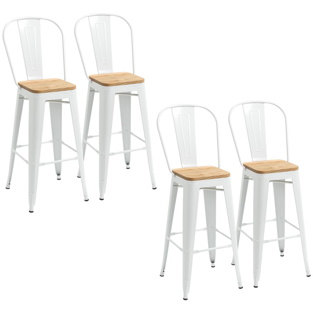 HOMCOM 4er-Set Barhocker Hochstuhl Industrieküche mit Produktbild 