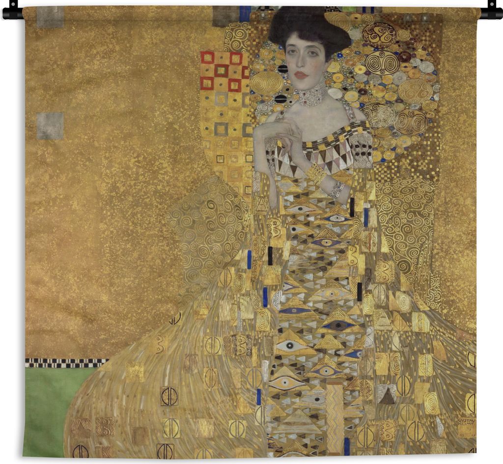 MuchoWow Wandteppich Wandbehang Porträt von Adèle Bloch-Bauer I - Gustav Klimt 150x150 cm Tapisserie Dekoration Wandtuch - Wohnaccessoires - Mo...