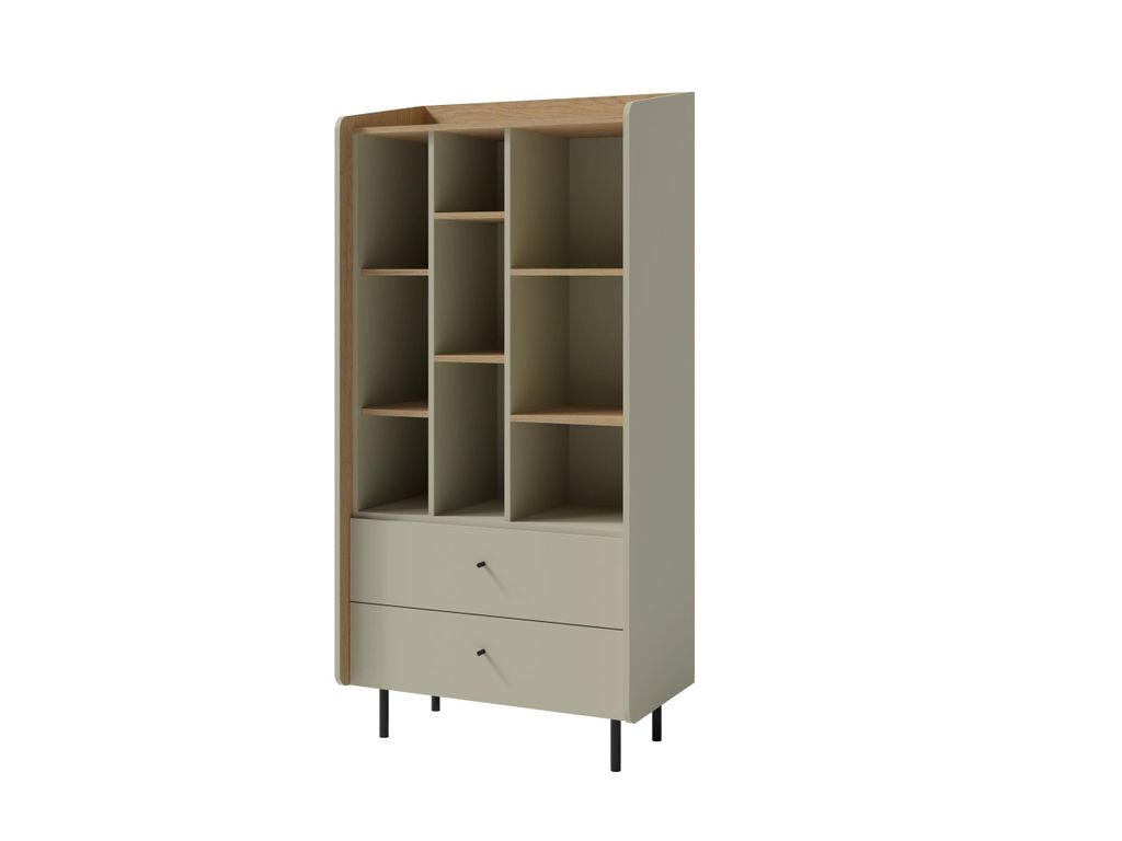 Masseno Buchregal VETTA für Wohnzimmer Büro oder Lesezimmer 80x42x170 cm, Eichefarben