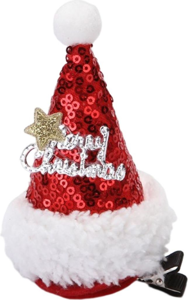 Weihnachten Haarnadel großartige Stickinessrot Red Pailletten Design Weihnachtshut Form glänzend Edelstahl Fix Haare Leichte Pailletten Cartoon K...