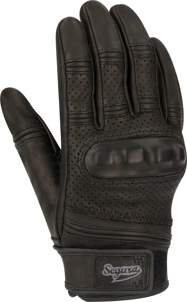 Gants de moto été Segura Spacy noir en cuir de chèvre perforé S