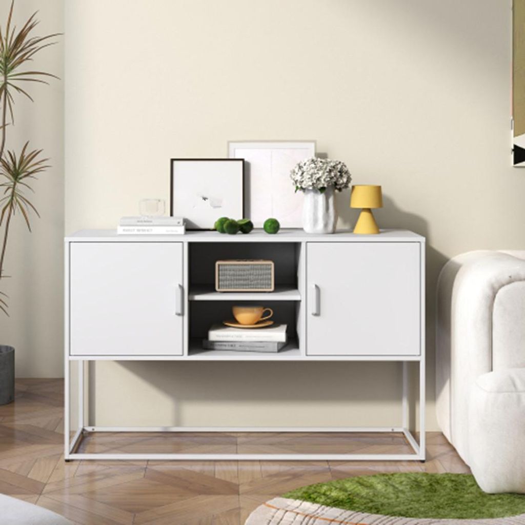 Schrank,Sideboard-Buffet und Aufbewahrungs-Schrank,mit stilvollem, H 75 cm × B 120 cm × T 40 cm