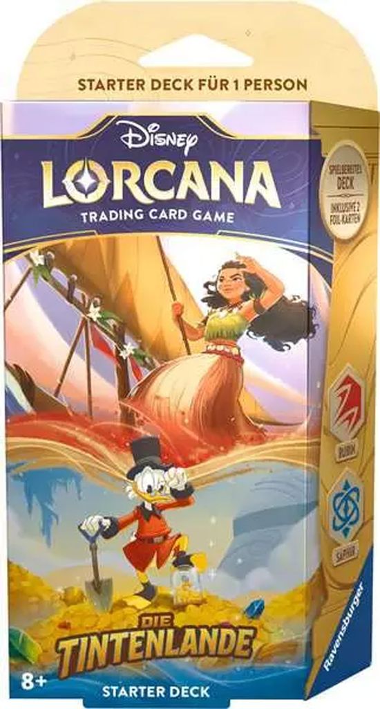Ravensburger Disney Lorcana Trading Card Game: Die Tintenlande - Starter Deck Rubin und Saphir (Deutsch)