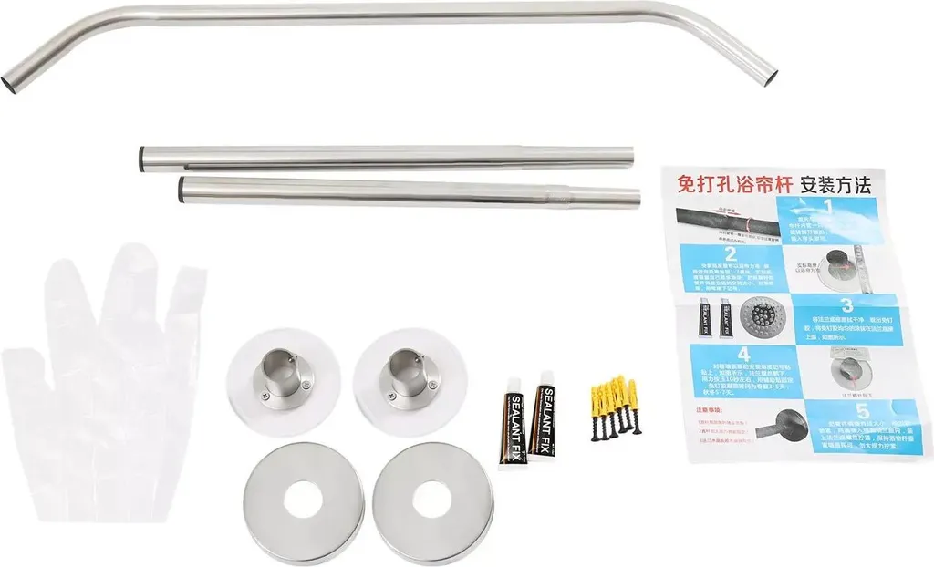 Barre de douche pour petit angle extensible 45-75 cm métal argent