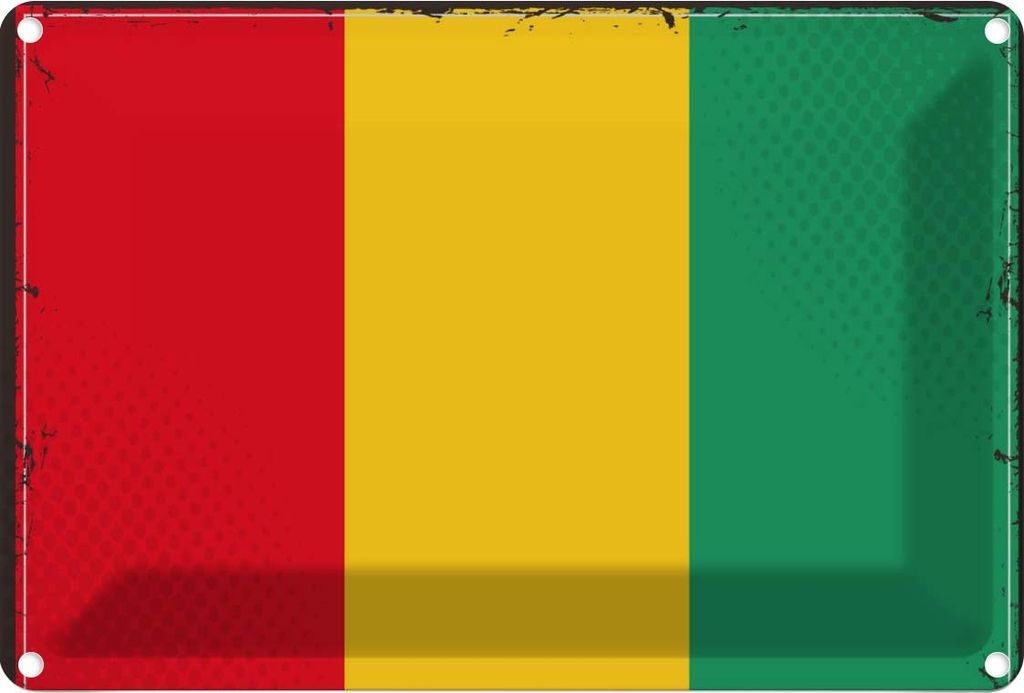 vianmo Blechschild 20x30 cm Guineas Guinea Flagge Fahne Wappen