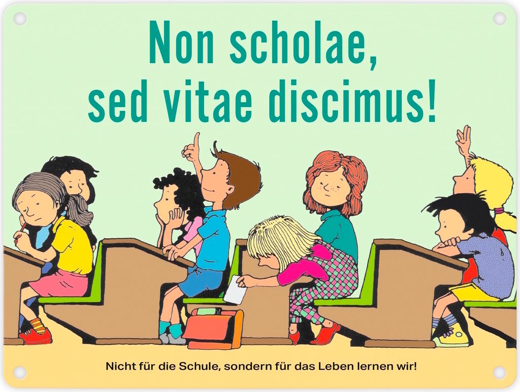 Schüler im Klassenzimmer Metallschild in 15x20 cm zum Thema Eigenverantwortung