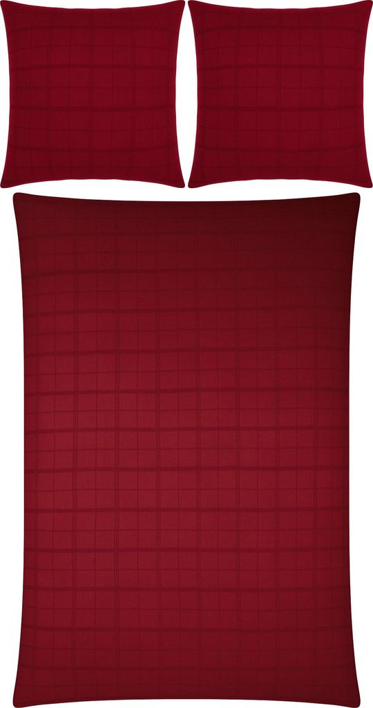 Erwin Müller Bettwäsche Passau" rot 1x 200x200 cm + 2x 80x80 cm"