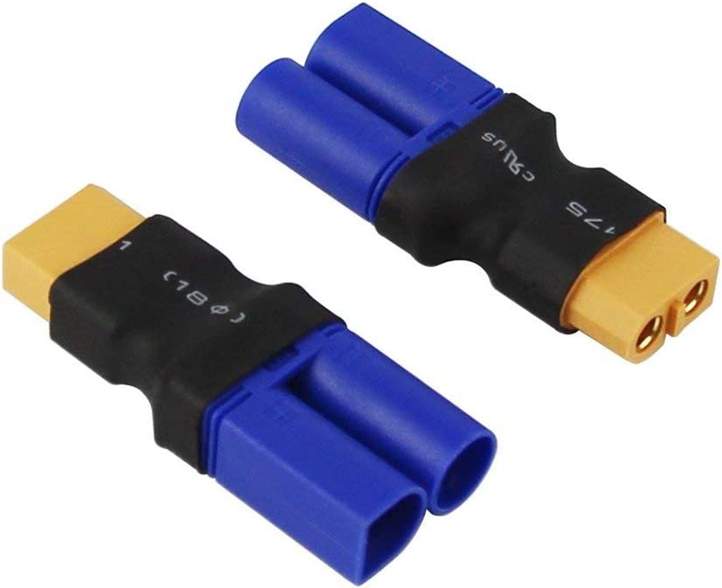 4 ks adaptér XT60 samica na EC5 samec bez kábla pre RC LiPo Obrázok produktu 3