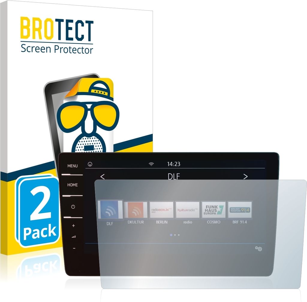 2x BROTECT Schutzfolie für Volkswagen Tiguan Elegance TDI DSG 2020 Discover Pro 9.2" 2020 Displayschutz Displayschutzfolie Folie Matt Entspiegelun...