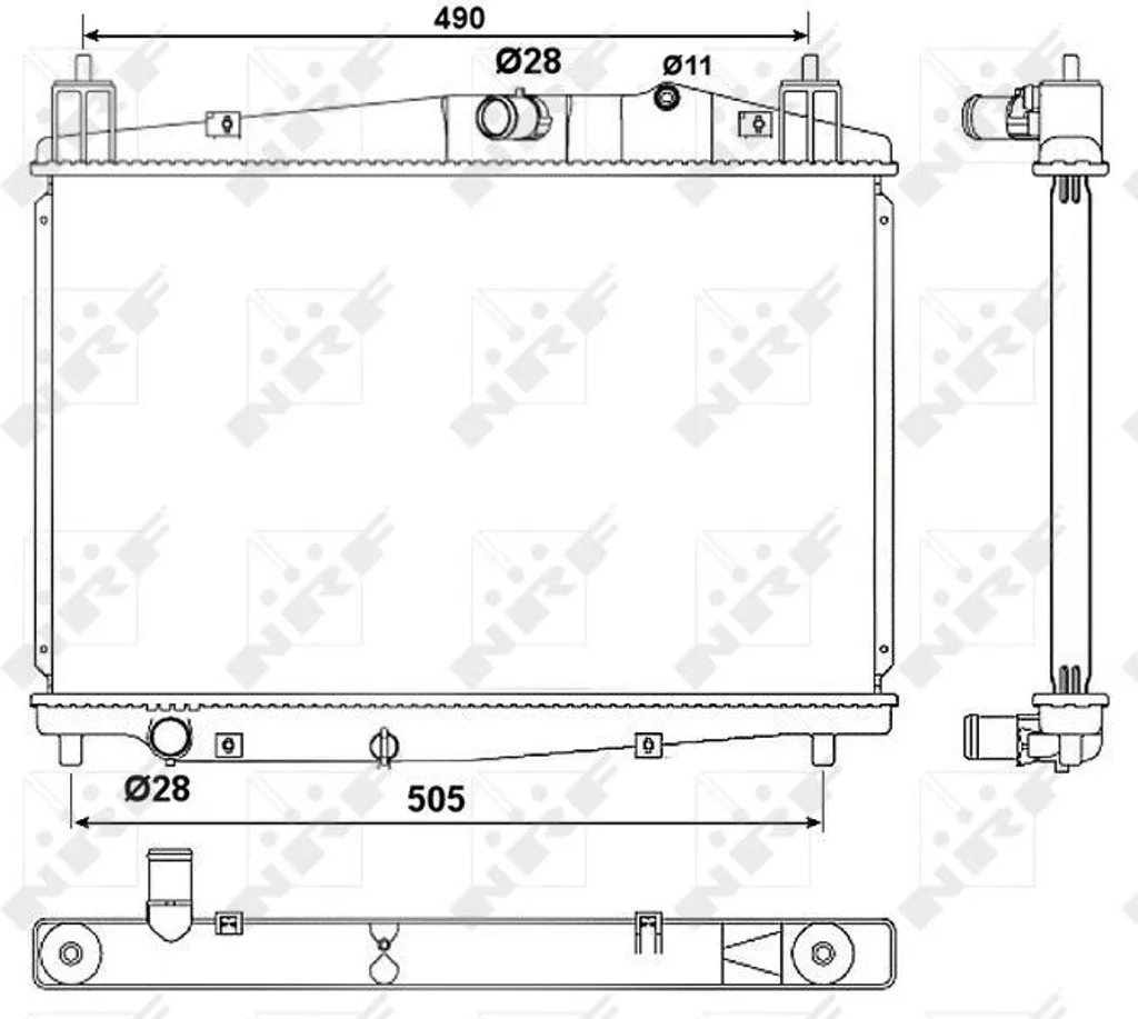 Radiateur NRF 53059 en aluminium durable - Réf OE Y40515200 Mazda 2